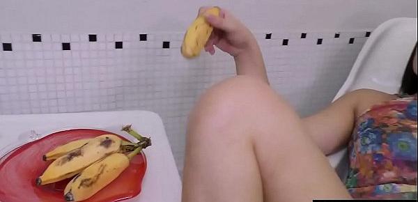  Provocative Transsexual Paulinha Lima Masturbates with a Banana